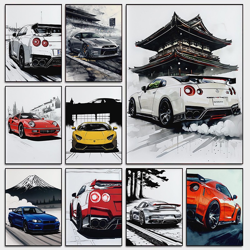 Luxury Lifestyle Cars - Japanese Style Supercar Wall Art Poster
