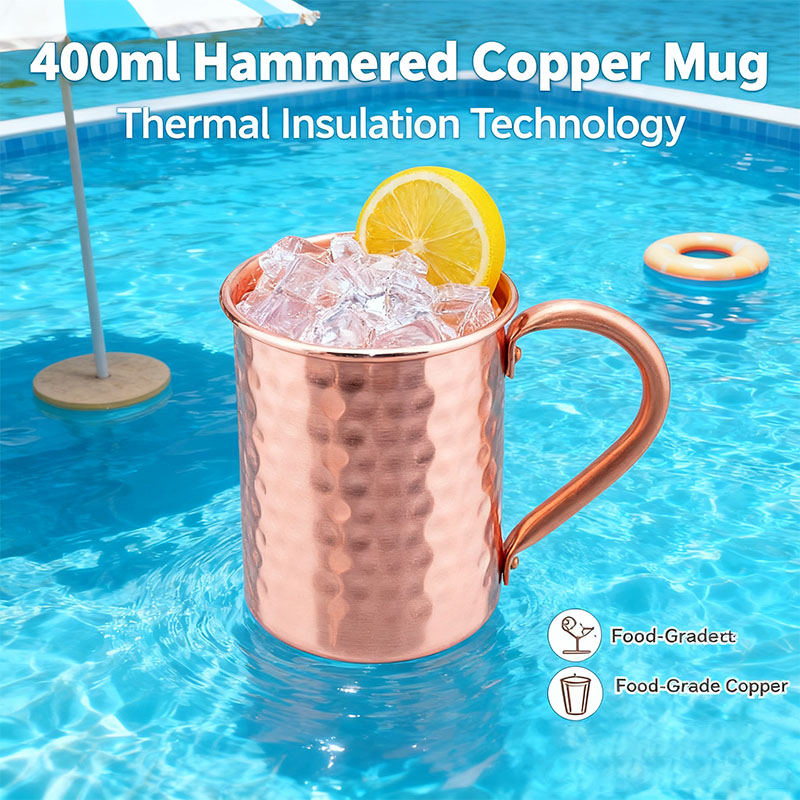 Copper Cocktail Mug - New 100% Copper Cups Pure Solid