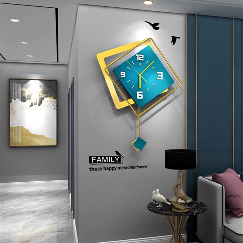 Luxury Lifestyle Homes - 3D Nordic square Swing Wall Clock
