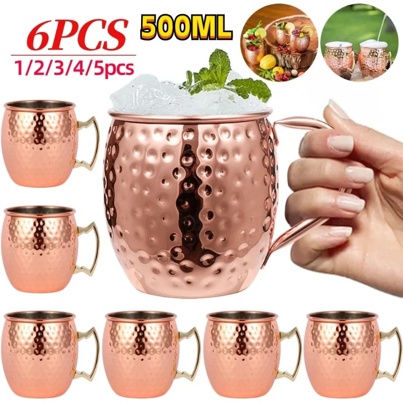 1-6PCS Cocktail Wine Cup Mosco - огляд і ціна Copper Cocktail Mug