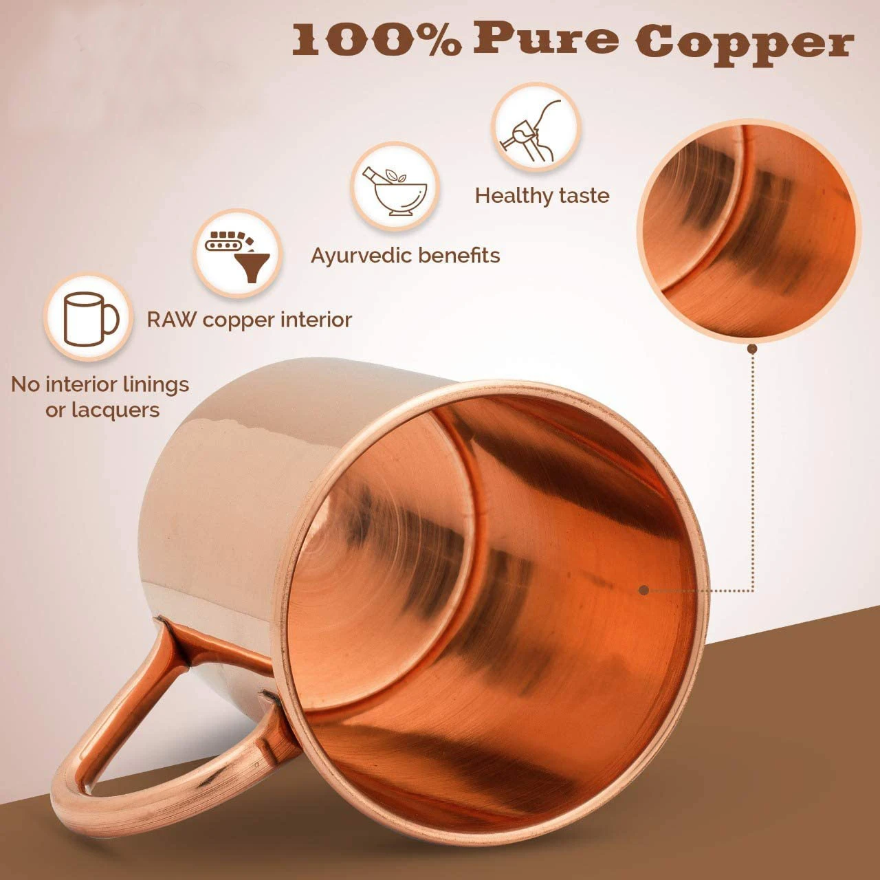 Moscow Mule PURE Copper Mugs-C - огляд і ціна Copper Cocktail Mug